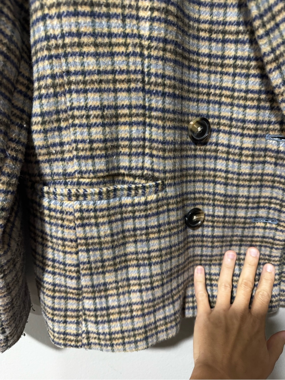 LC Lauren Conrad Multi Blues & Cream Plaid Blazer Jacket - Picture 4 of 6